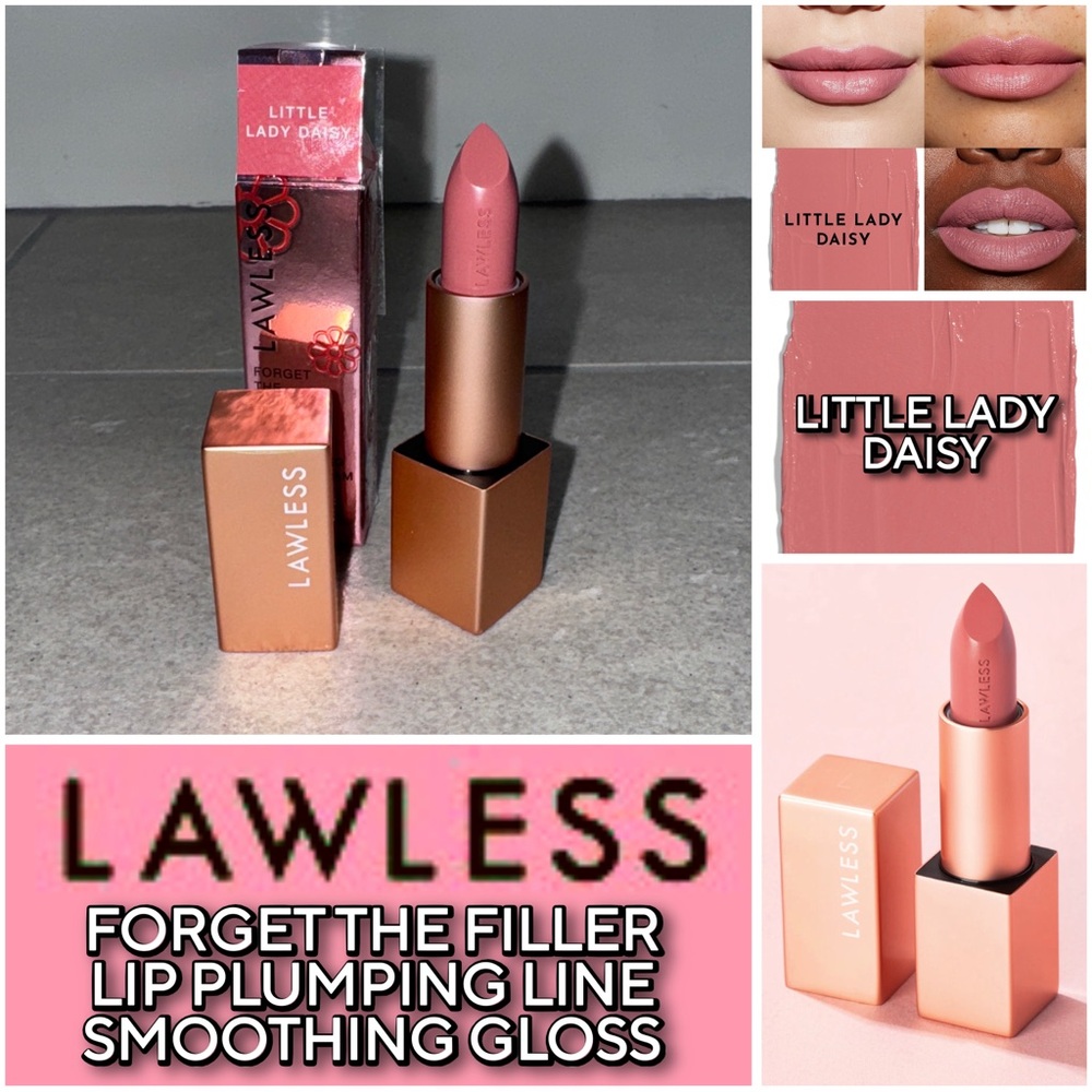NIB - LAWLESS Forget The Filler Lip Plumping Line Smoothing Satin Cream Lipstick